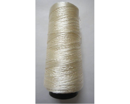 IVORY (WHITE) - 275+ Yards Viscose Rayon Art Silk Thread Yarn - Embroidery Crochet Knitting Lace Trim Jewelry